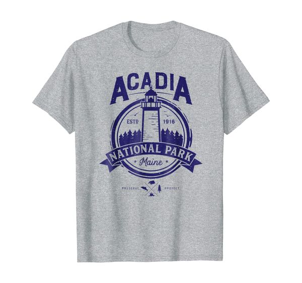 

acadia national park t shirt maine vintage men women gifts, White;black