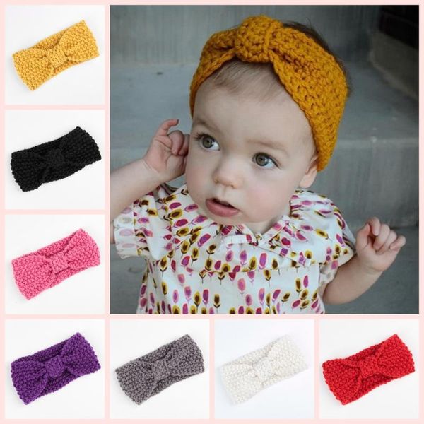

hair accessories 8 colors baby girl knit crochet turban headband winter warm headbands for borns bands hairband headwear, Slivery;white