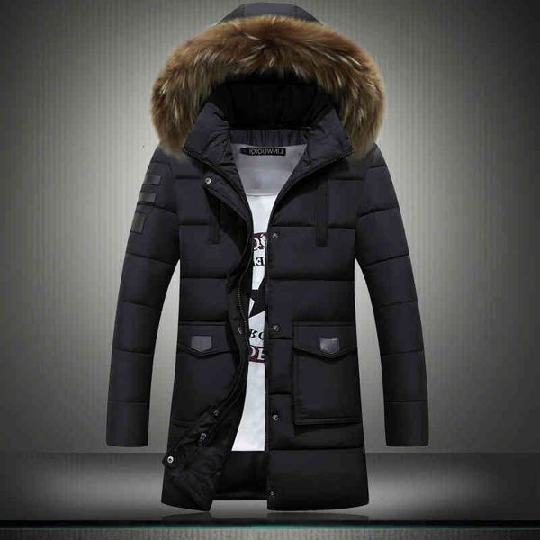 

with men down coat hood winter jacket 's male duck -jacket s style design, Black