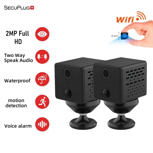 

cameras secuplug+ 2mp mini camera wifi cb73 ip rechargeable battery video security surveilllance ir
