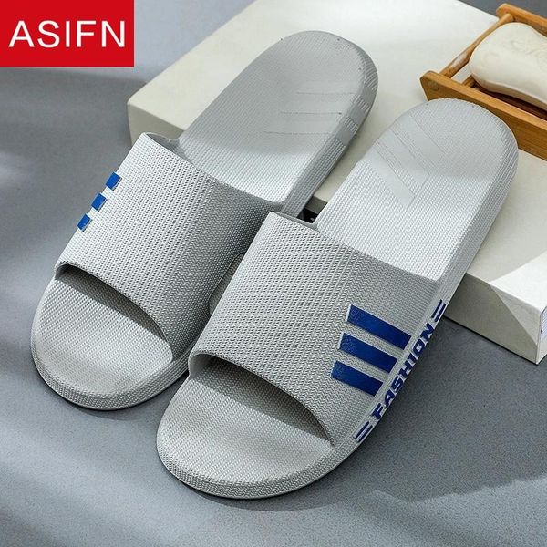 

slippers asifn men bathroom home male couple slides pvc striped summer non-slip indoor flip flops zapatos de hombre shoes man, Black