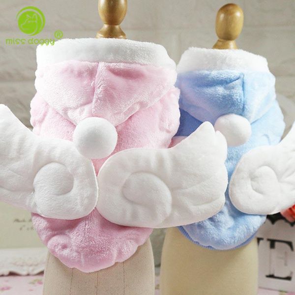 

dog apparel warm winter clothes cute angel wings coat soft fleece puppy dogs cat hoodies poodle pug clothing pet costume outfit 20
