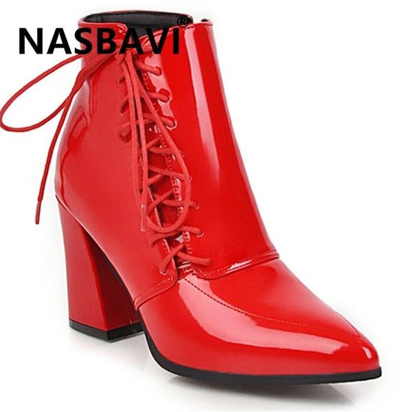 

boots women's winter fashion pointed toe zipper thick heel high warm short shoes plus size 43, Black