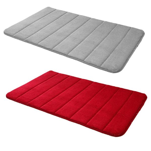 

bath mats 2x 40x60 cm bathroom (grey&dark red)