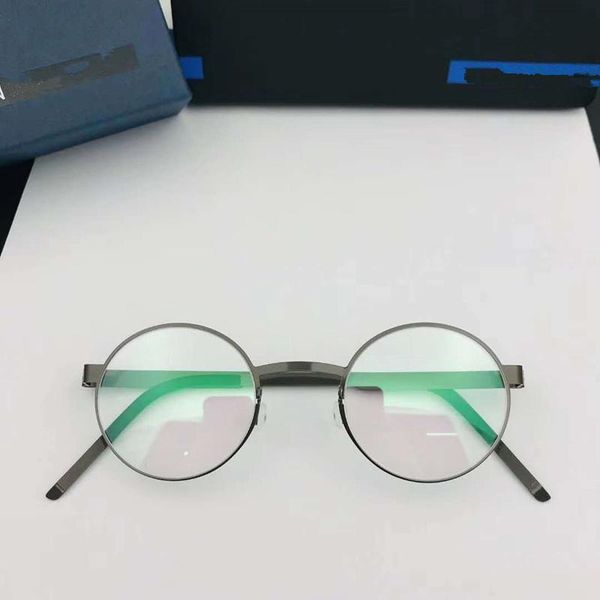 

fashion sunglasses frames denmark brand handmade titanium alloy glasses frame men vintage round no screw optical prescription eyeglasses wom, Black