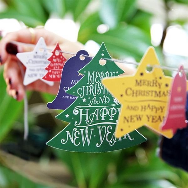

christmas decorations 70pcs trees bells star paper tags kraft card labels diy scrapbooking crafts hang party gift pendant1
