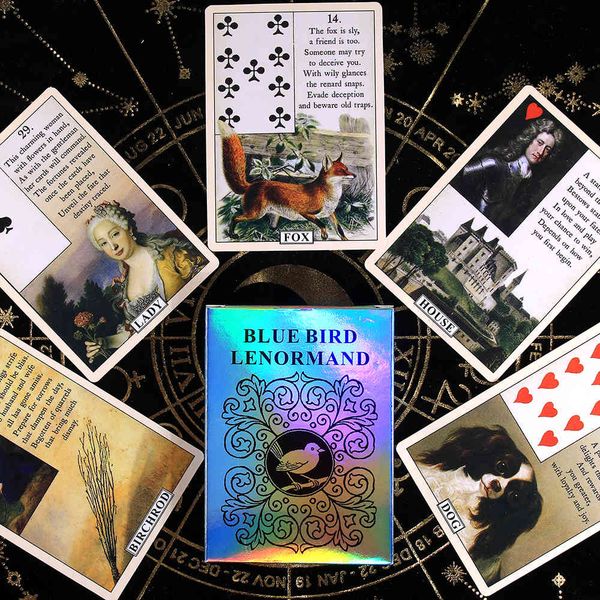 

blue bird lenormand tarot card english tarot deck card oracles card for divination board game for beginners