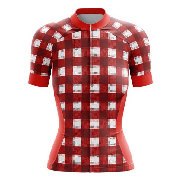 

christmas women cycling jersey lattice print red short sleeve bike shirt anti sweat riding wear,tyz519-01 racing jackets, Black;red