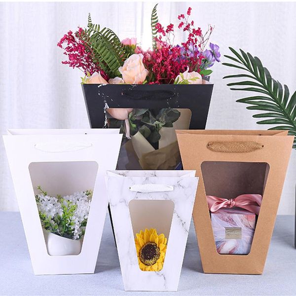

gift wrap 5/pcs handbag for holiday birthday party shopper gifts packaging storage of articles cosmetics organizer makeup trapezoidal bags
