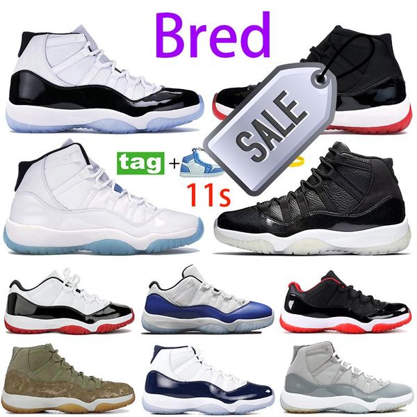 

2022 new 11 11s men basketball shoes 25th anniversary low white concord 45 bred legend university blue citrus gym red gamma women sneakers j, Black