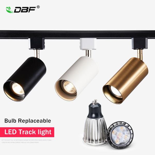 

[dbf]led track light with gu10 rail spotlights lamp tracking led fixture 110v 220v spot lights bulb fixtures for clothing store