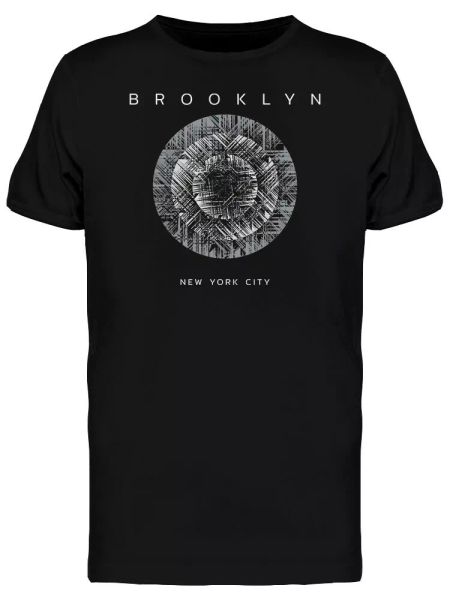 

brooklyn fading grunge circle men's tee -image by shutterstock, White;black