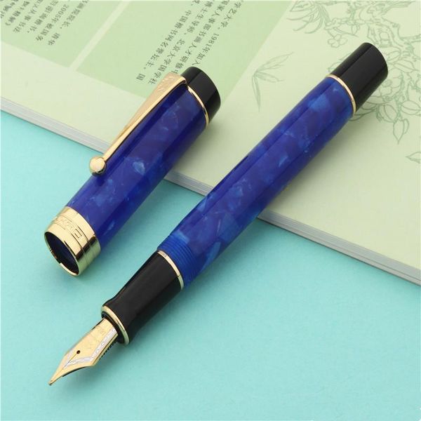 

fountain pens luxury quality jinhao 100 resin colour blue school supplies student office stationary m nib pen