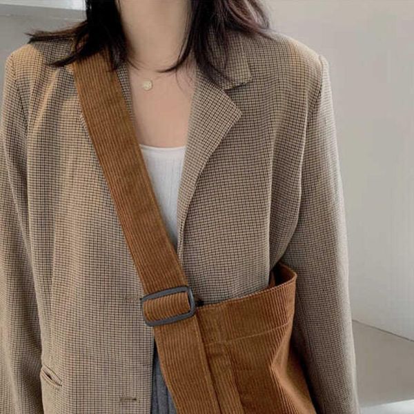 

evening bags autumn vintage corduroy large capacity casual shopping bag for women 2021 simple all-match korean fashion chic totes handbag