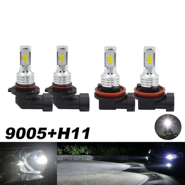 

car headlights 4x led headlight bulbs conversion kit 9005 h11 high low beam super white 6000k