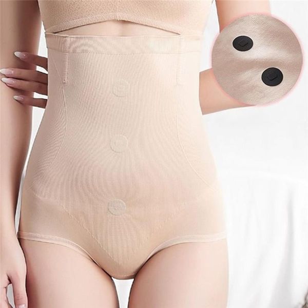 

women's shapers women control panties seamless high waist slimming tummy knickers briefs female solid color shapewear underwear, Black;white