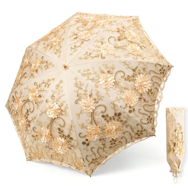

embroidery lace umbrella women rain paraguas sunscreen anti-uv sombrilla ombrelle chinoise elegant girl umbrellas