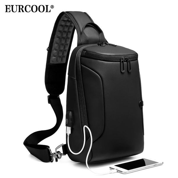 

eurcool leisure crossbody bag for 9.7 lapshort trip casual chest usb charging water repellent shoulder male waist bags