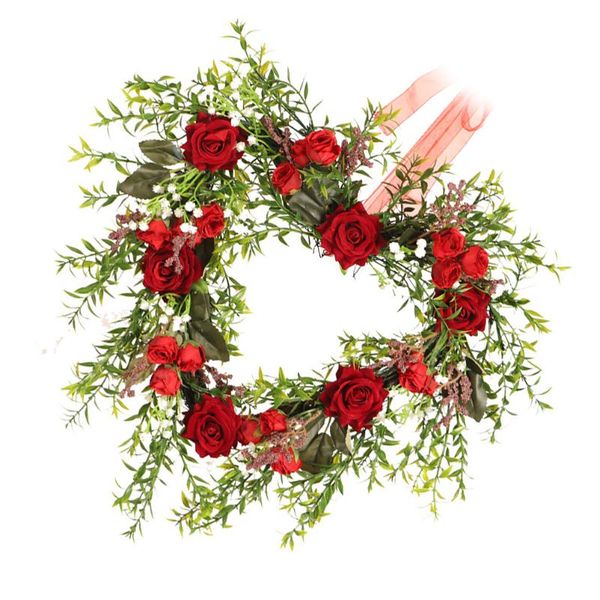 

party decoration 1pc delicate rattan luminous hanging adorn valentine's day door wreath