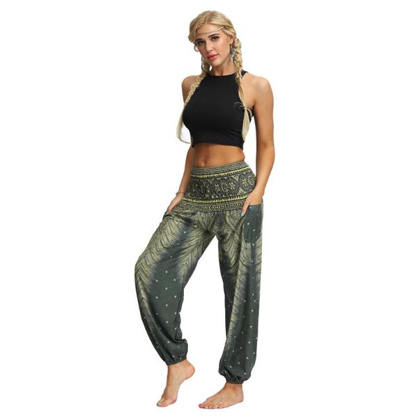 

women's pants & capris jessingshow 2021 women casual summer loose trousers baggy boho harem workout elastic waist female pockets, Black;white