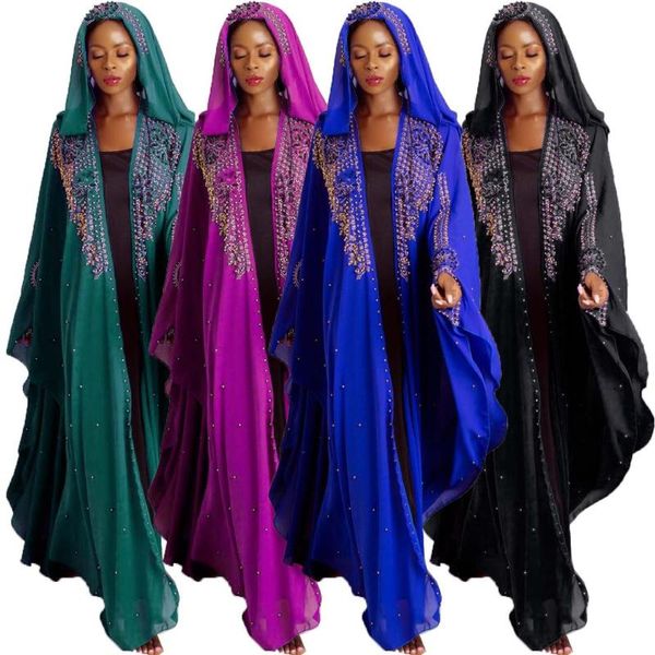 

ethnic clothing african dresses for women 2021 dashiki diamond beads africa robe long maxi dress european plus size, Red