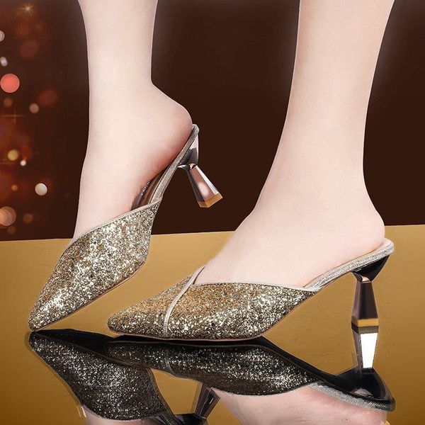 

slippers shoes low pu hoof heels rome rubber basic fabric, Black