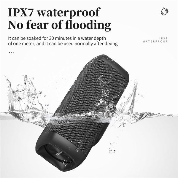 

portable speakers s6 high-power 60w wireless bluetooth speaker outdoor waterproof tws stereo bass 6600 mah music center column hands-ca