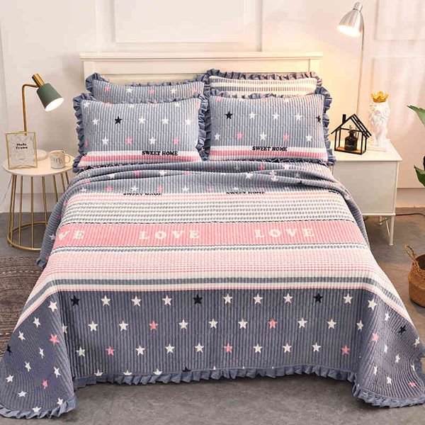 

bedding sets winter warm ab surface ruffles quilted bedspread bed cover sheet coverlet home textile not include pillowcase 200x230cm o0yu