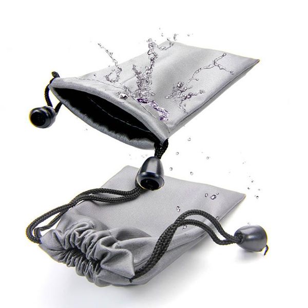 

storage bags portable waterproof 7*10.5cm headset drawstring earphone bag carrying mini headphones accessories