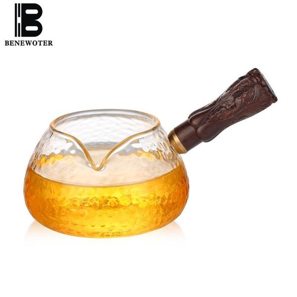 

mugs 250ml handmade japanese borosilicate heat resistant glass fair cup ebony side handle tea pot for coffee water drinkware