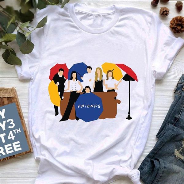 

friends and women hip hop men t shirt harajuku cartoon grunge streetwear femme aesthetic printing, White;black