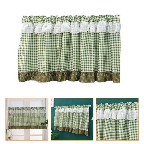

curtain & drapes 1pc exquisite plaid short practical half window (assorted color)