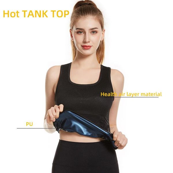 

women's shapers sauna effect pu material body shapewear tank clothe sweet sweat slimming corset shaper sports fitness lose weight vests, Black;white