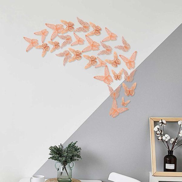

25#3d hollow butterfly wall sticker for home decoration diy stickers kids rooms party wedding decor fridge wallpapers