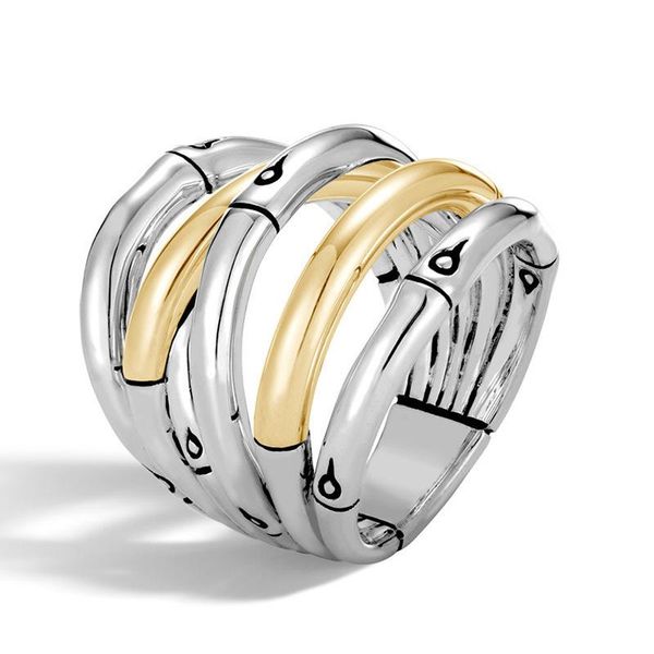 

wedding rings symbol winding ring geometric punk multi-ring two-tone silver plated women jewelry, Slivery;golden
