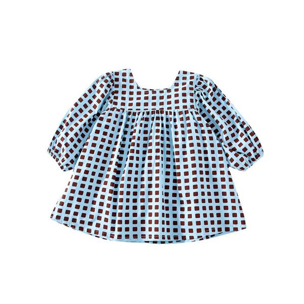 

girl's dresses wlg girls dress kids clothes spring fall plaid black blue long sleeve baby girl casual all match for 1-5 years, Red;yellow