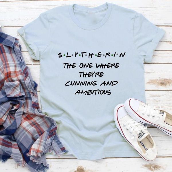 

women's t-shirt slytherin letter printed funny draco malfoy magical supernatural story soft goth aesthetic witch summer plus size ladie, White
