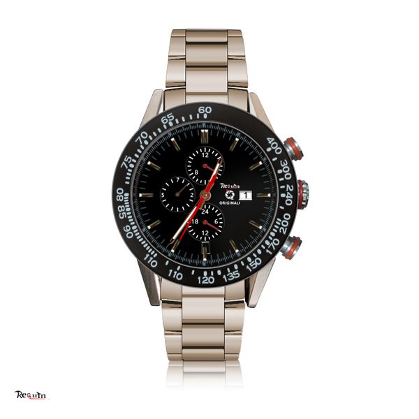 

luxury men's automatic mechanical watch calera requin silver white stainless steel case calendar three-hand dial calibre 5 bag black, Slivery;brown