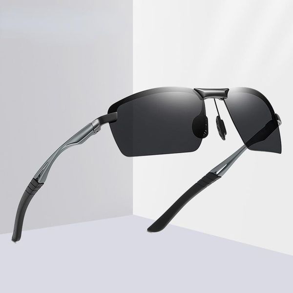 

sunglasses women 2021 fashion glasses half frame metal polarized fishing driving, White;black