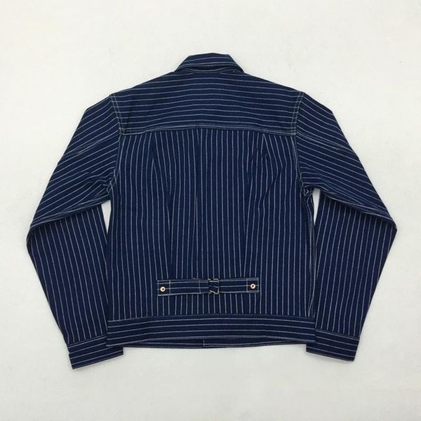 

men's jackets wabash bob dong indigo stripes 506xx 1st denim jacket selvedge jean workwear, Black;brown