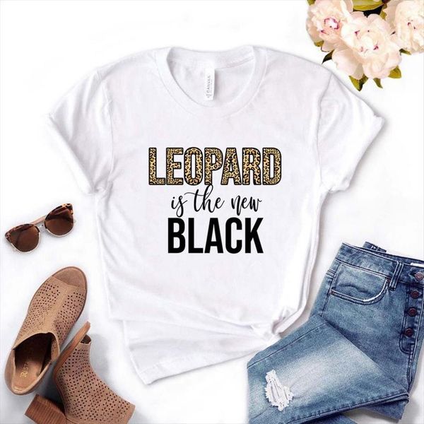 

leopard is the black cotton women t shirts casual funny yong girl tee pm 42, White