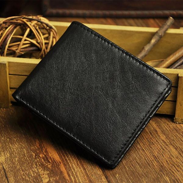 

wallets men oil wax genuine leather small wallet first layer cowhide designer vintage bifold purse coin pocket card holder short, Red;black