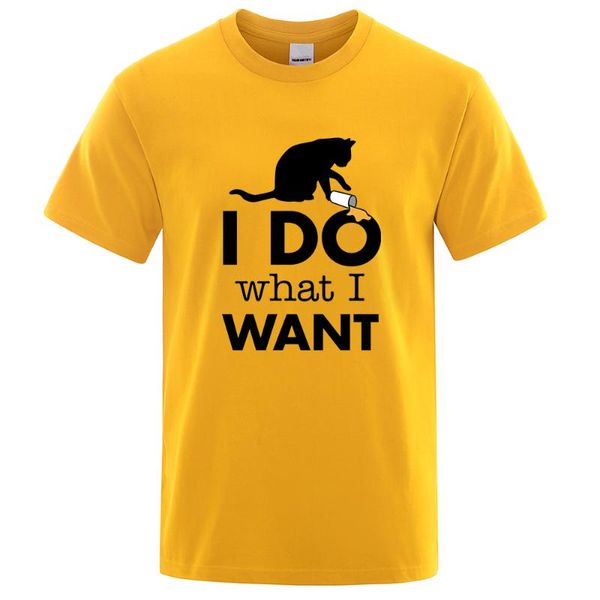 

men's t-shirts i do what want cat funny printing t shirts mans fashion vintage tshirts, White;black