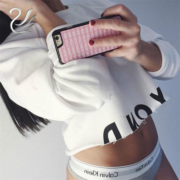

women's hoodies & sweatshirts 2021 summer womens hoddies crop knitted cotton letter printed pullovers long-sleeve harajuku punk, Black