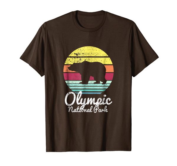 

vintage retro olympic national park washington bear t-shirt, White;black