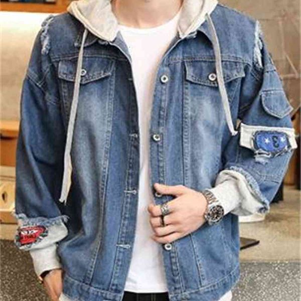

men's jackets plus size denim jeans jacket men spring mens hooded wholesale 3xl hip pop male dzuj, Black;brown