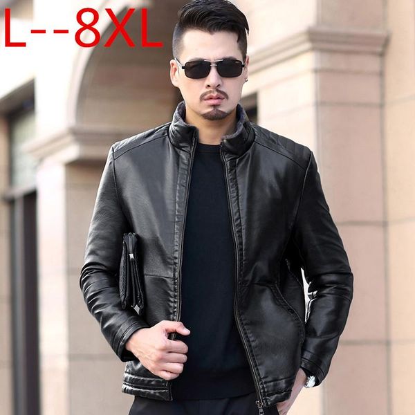 

men's fur & faux plus size 10xl 8xl 6xl 5xl 2021 winter male heavy yards collar to keep warm skin cotton and wool coat large big, Black