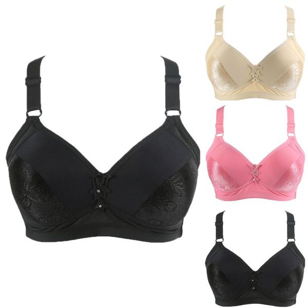 

bras one-piece bra for women seamless gathers lace bh comfortable bralette push up brassiere vest wireless biustonosz, Red;black