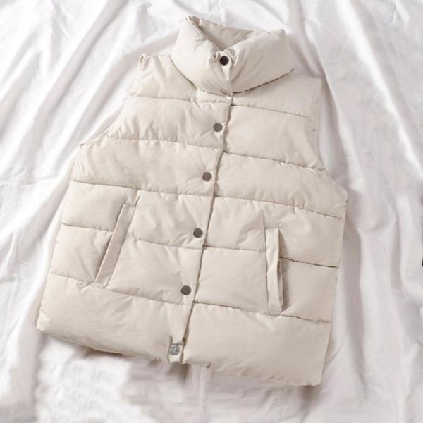 

women's vests all match fabulous padded sleeveless waistcoat windproof vest single-breasted for home, Black;white