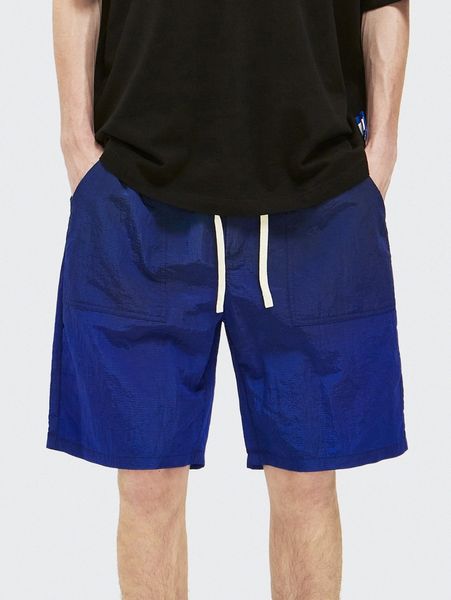 

men tie waist slant pocket shorts j4f9#, Black